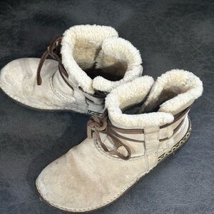 UGG Cream Shearling-Lined Winter Boots